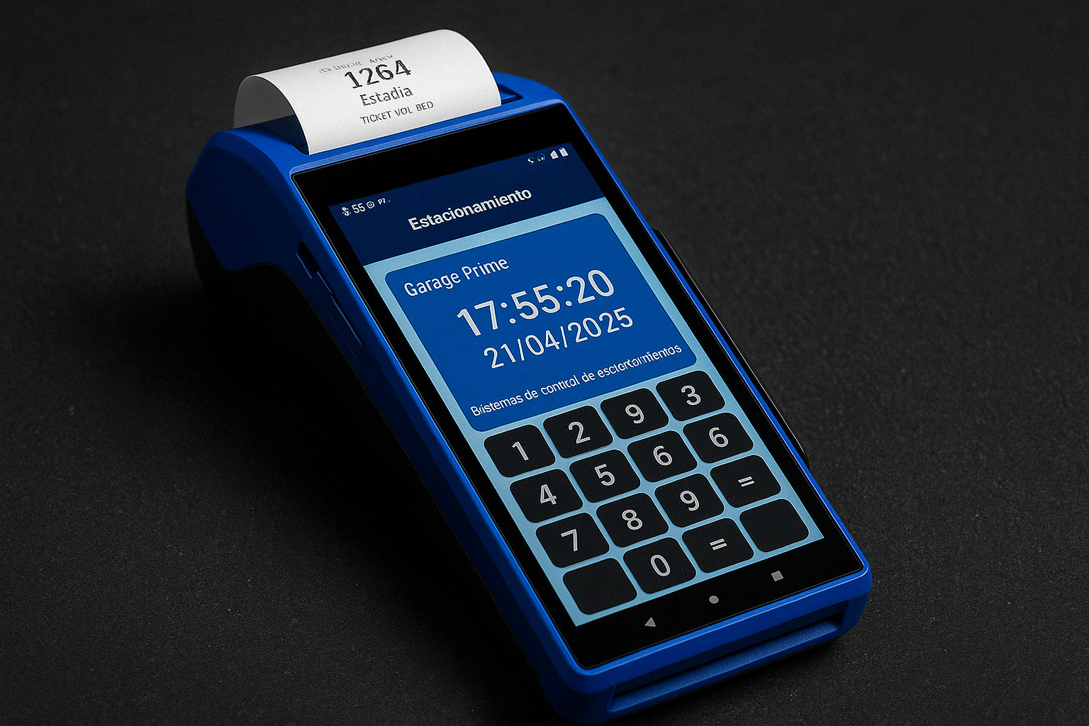 Terminal Tickeadora de estacionamiento ParkingNube con impresora térmica y pantalla táctil